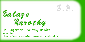 balazs marothy business card
